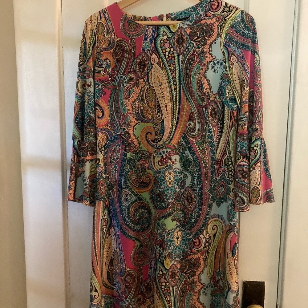 Tommy Hilfiger Multicolor Paisley Long Sleeve Dress